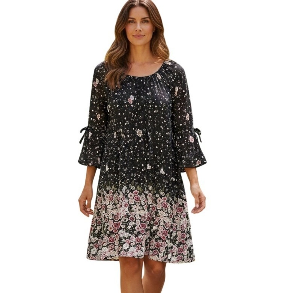 Siren‎ Lily Petites Dress Floral Bell Sleeve Romantic Whimsigoth Fairy Grunge PS